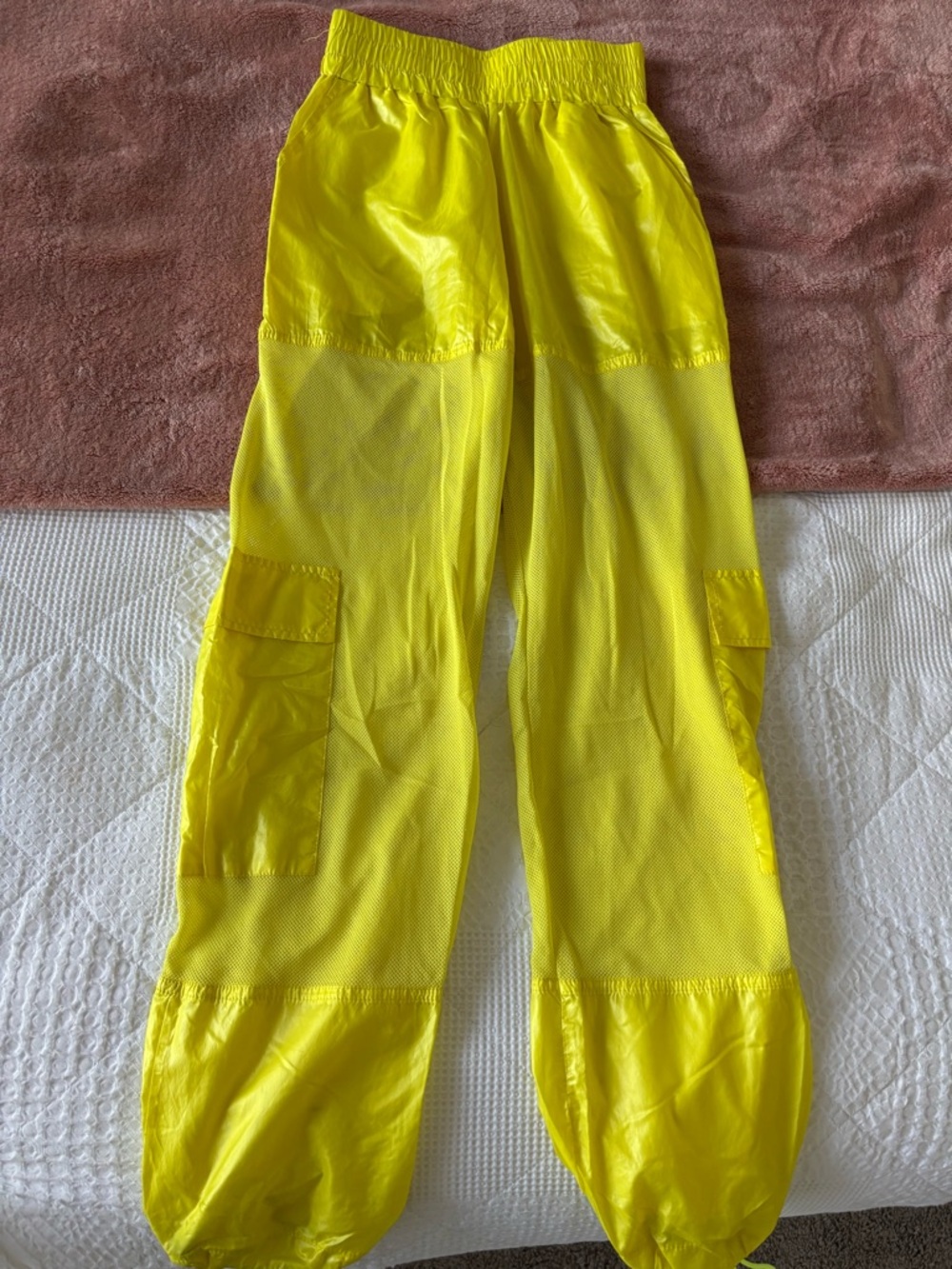 ASOS Bright Yellow Elastic Waist Cargo Pants